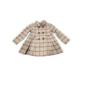 Old Navy Double Breasted Lined Peacoat Plaid 4T